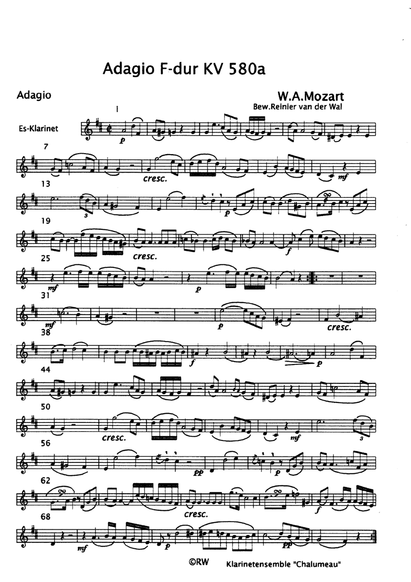 adagio f dur kv 580