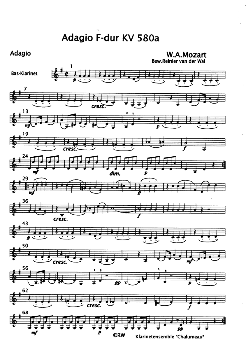 adagio f dur kv 580