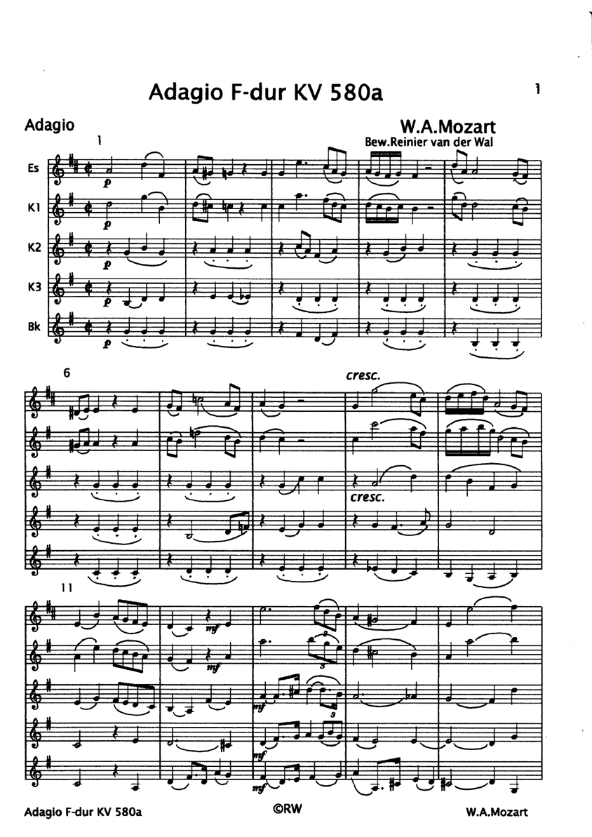 adagio f dur kv 580