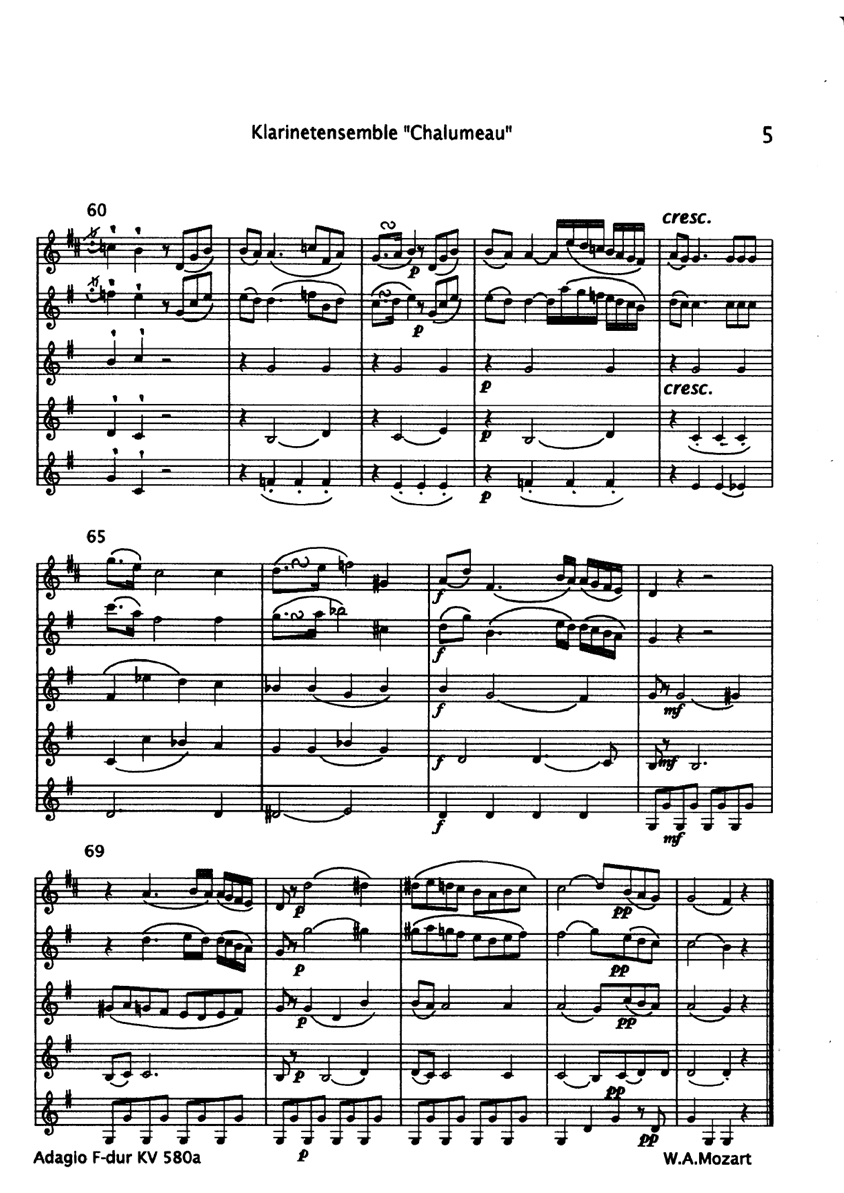 adagio f dur kv 580