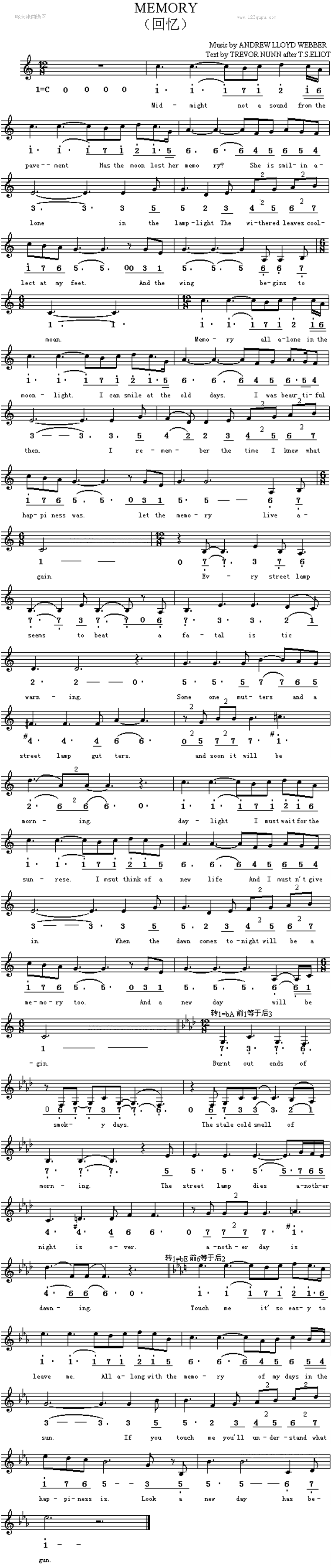 memory(Elaine Paige)