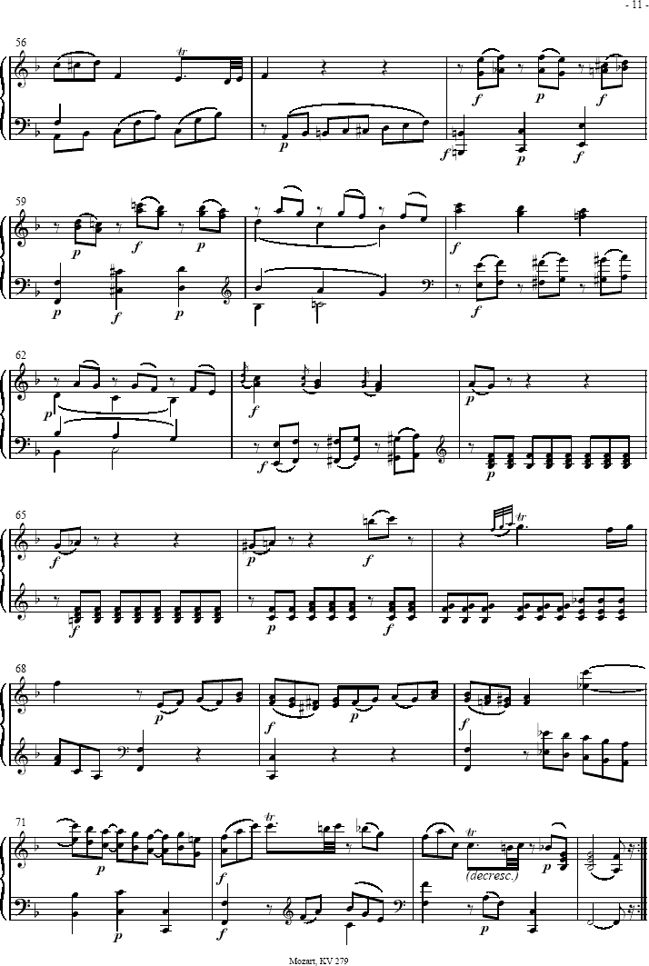  Sonatas K279 Mvt.2