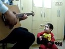 【藤缠楼】两岁宝宝与爸爸吉他弹唱甲壳虫乐队-Don't Let Me Down